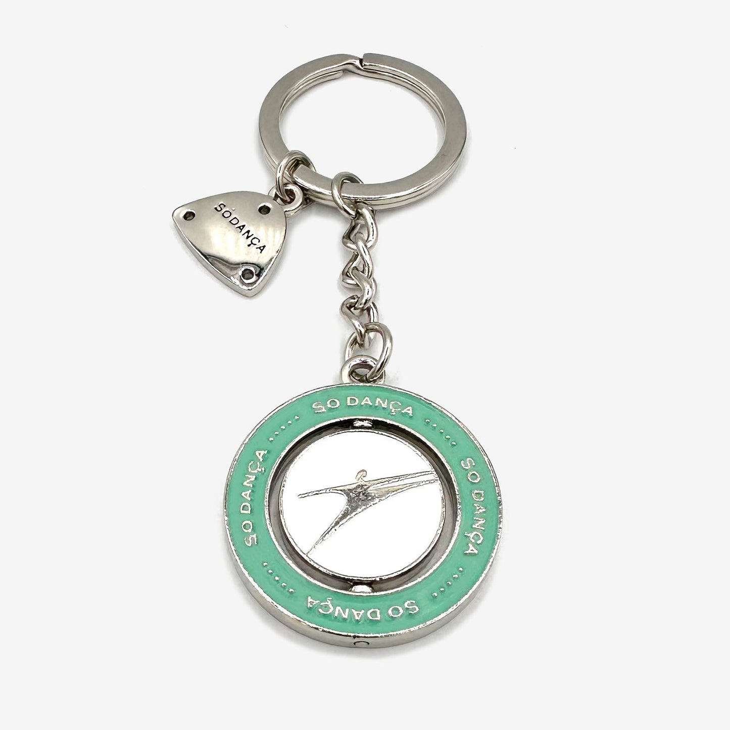 Silver and Mint Tap Keychain
