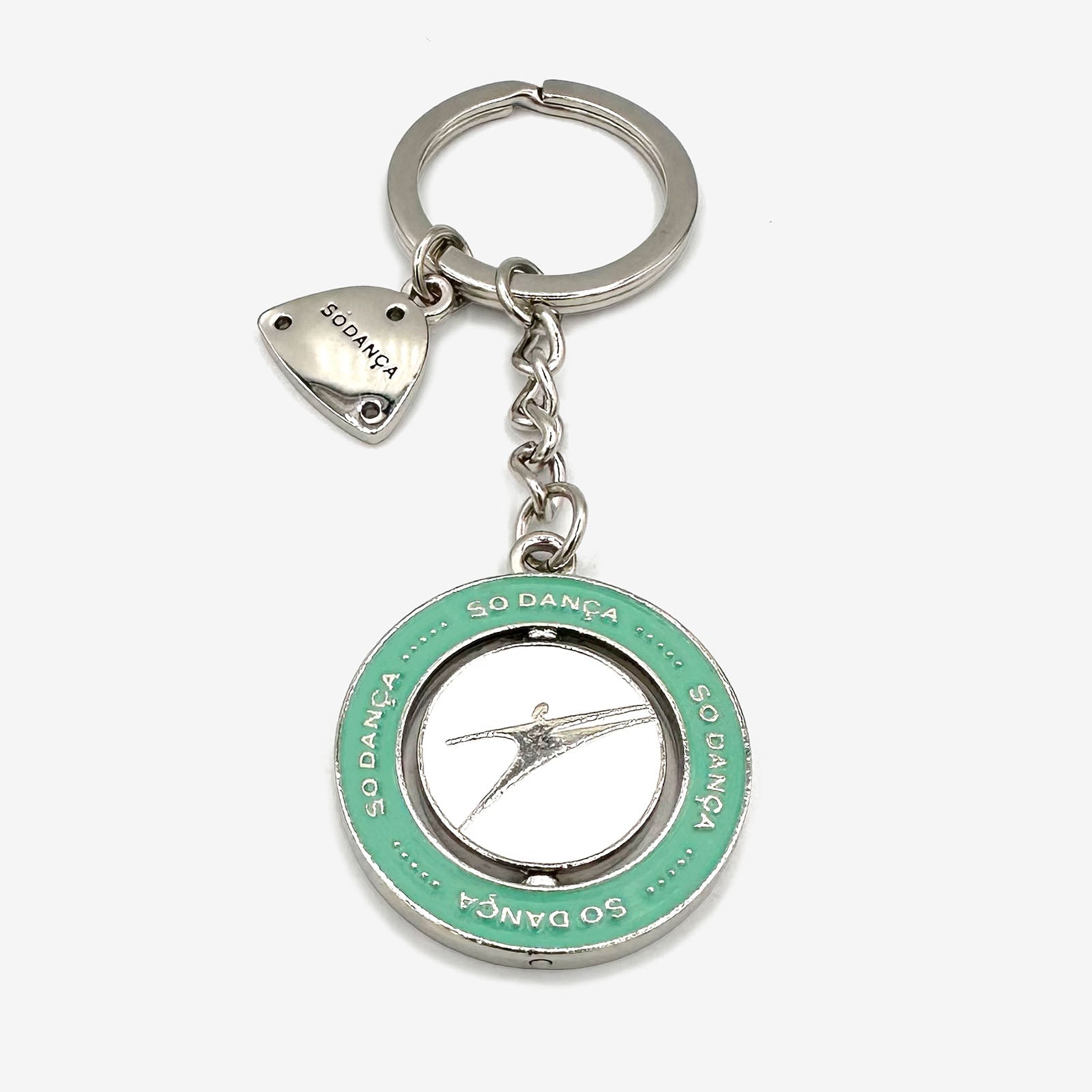 Silver and Mint Tap Keychain