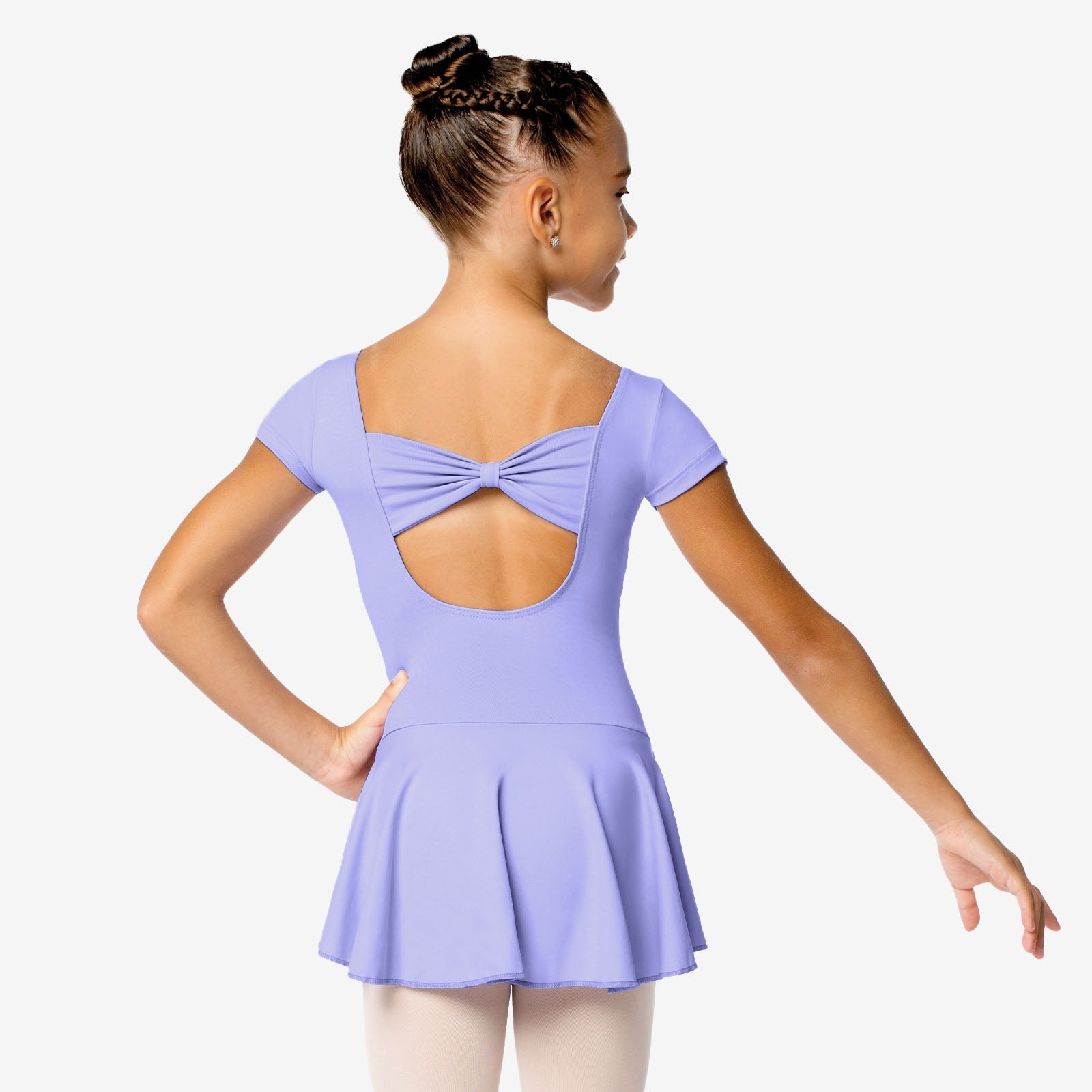 The Christabel - SL122, Child Cap Sleeve Dress Leotard with Bow on Back is part of the Só Dança range of Leotards & Unitards. See more details and sizing information here.
