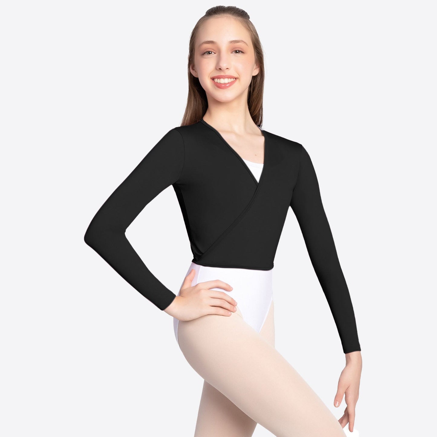 The Vivara - SL177, Child V-Neck Long Sleeve Mock Wrap Top is part of the Só Dança range of Shirts & Tops. See more details and sizing information here.