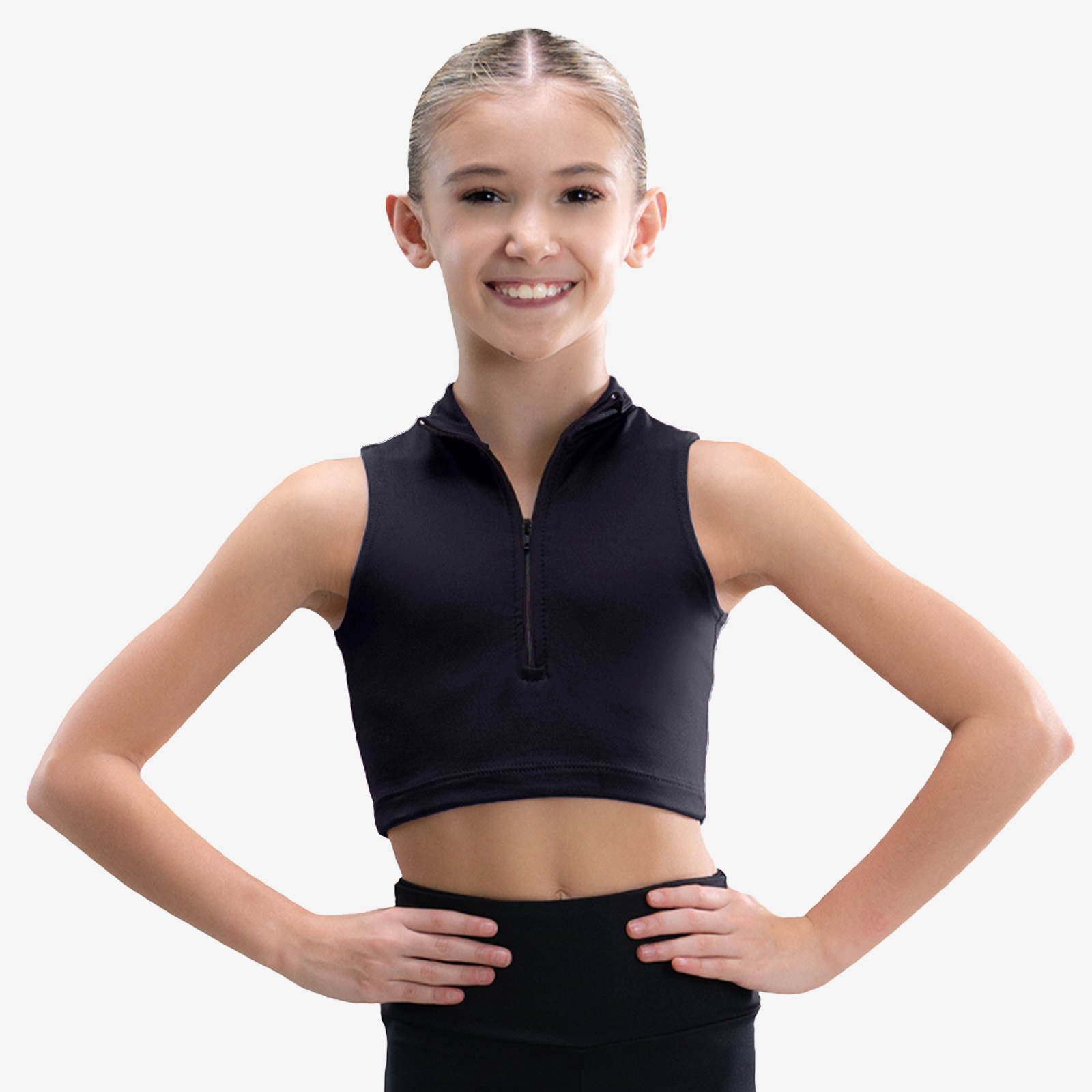 The Show Kid's Top - SL200, Child Mock Neck Top with 1/4 Zipper  is part of the Só Dança range of Shirts & Tops. See more details and sizing information here.