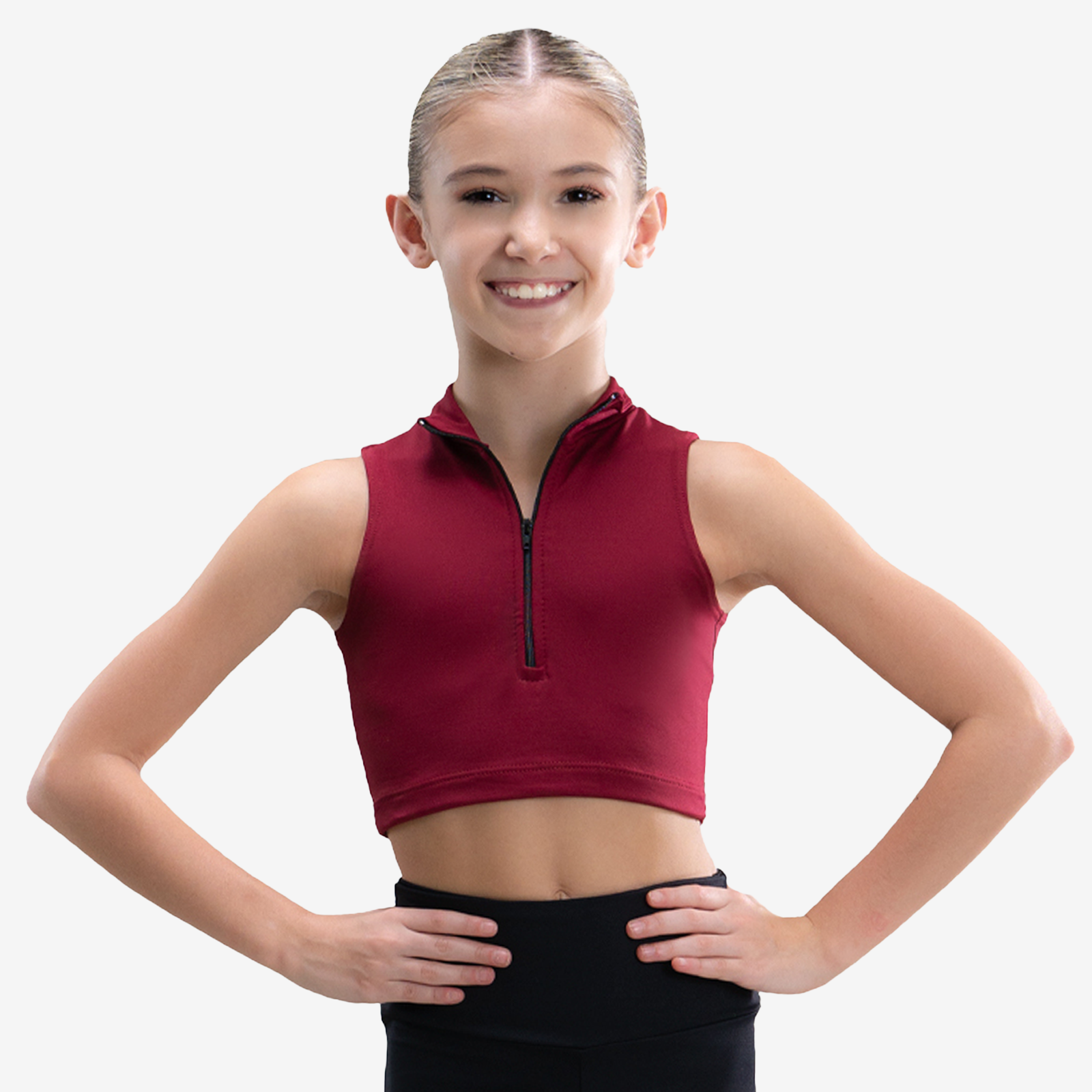 The Show Kid's Top - SL200, Child Mock Neck Top with 1/4 Zipper  is part of the Só Dança range of Shirts & Tops. See more details and sizing information here.
