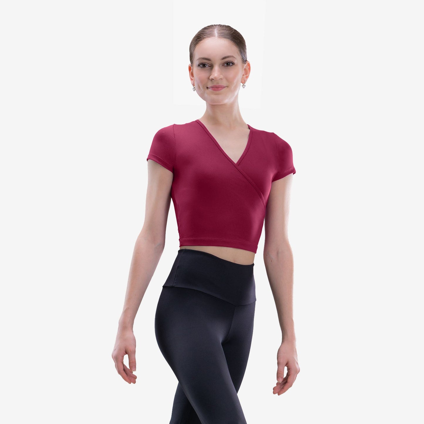 The Ember Top - SL205, Adult Mock Wrap Top with Short Sleeves is part of the Só Dança range of Shirts & Tops. See more details and sizing information here.