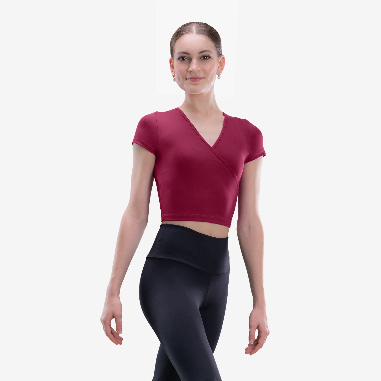 The Ember Top - SL205, Adult Mock Wrap Top with Short Sleeves is part of the Só Dança range of Shirts & Tops. See more details and sizing information here.