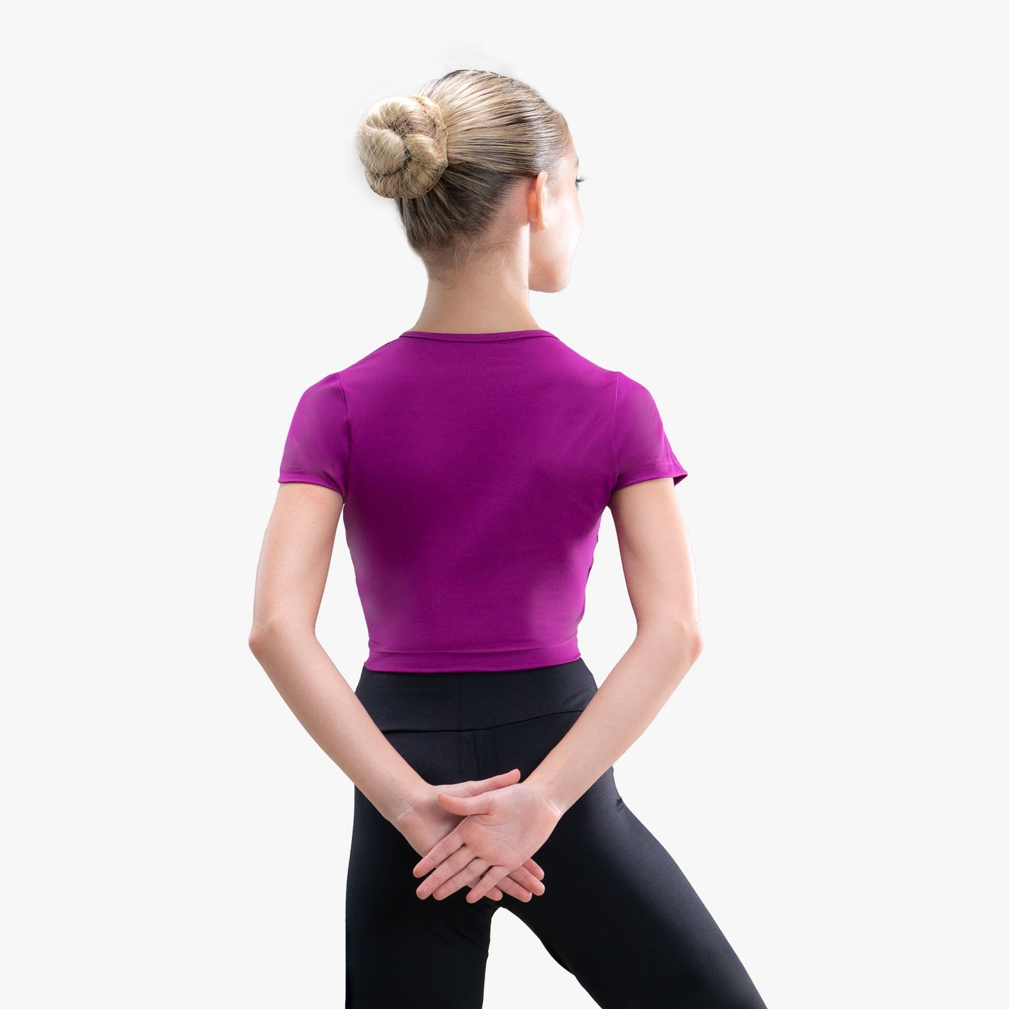 The Ember Kid's Top - SL206, Child Mock Wrap Top with Short Sleeves is part of the Só Dança range of Shirts & Tops. See more details and sizing information here.