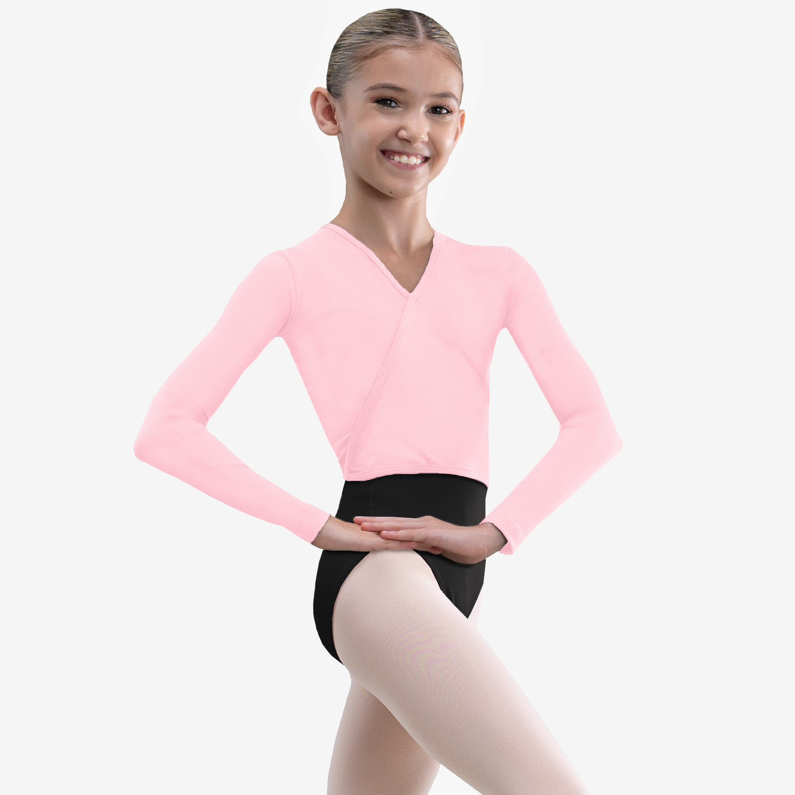 The Rida - SL207, Child V-Neck Long Sleeve Mock Wrap Top is part of the Só Dança range of Shirts & Tops. See more details and sizing information here.