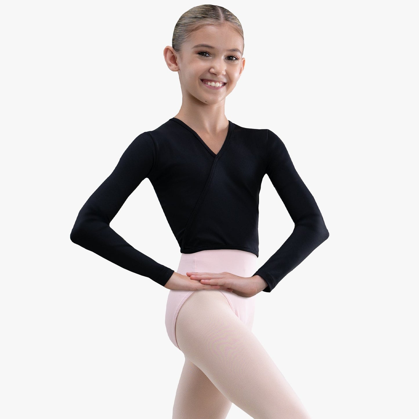 The Rida - SL207, Child V-Neck Long Sleeve Mock Wrap Top is part of the Só Dança range of Shirts & Tops. See more details and sizing information here.