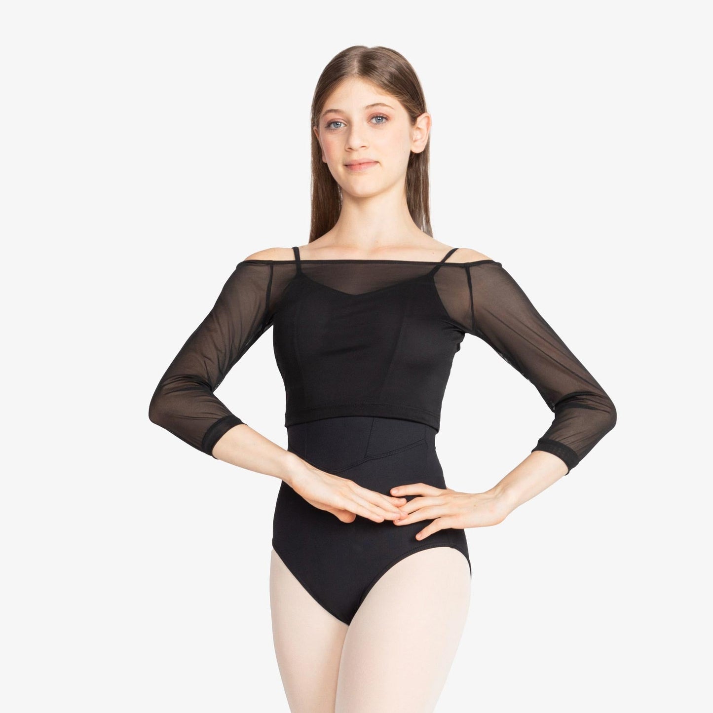  The Anala - SL226, Adult Mesh Spandex Long Sleeve Mock Wrap Top is part of the Só Dança range of Shirts & Tops. See more details and sizing information here.