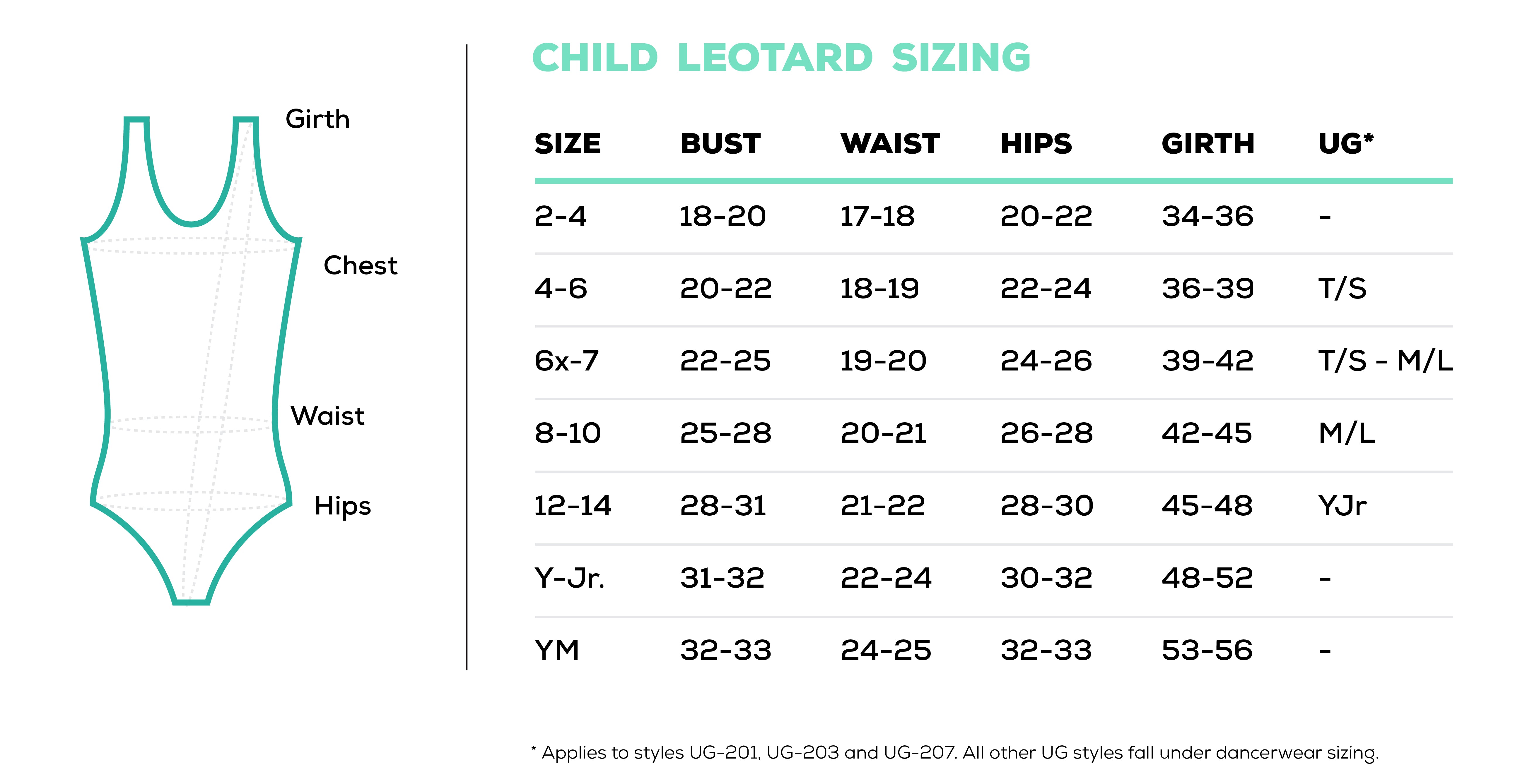 Size Charts Só Dança Partners