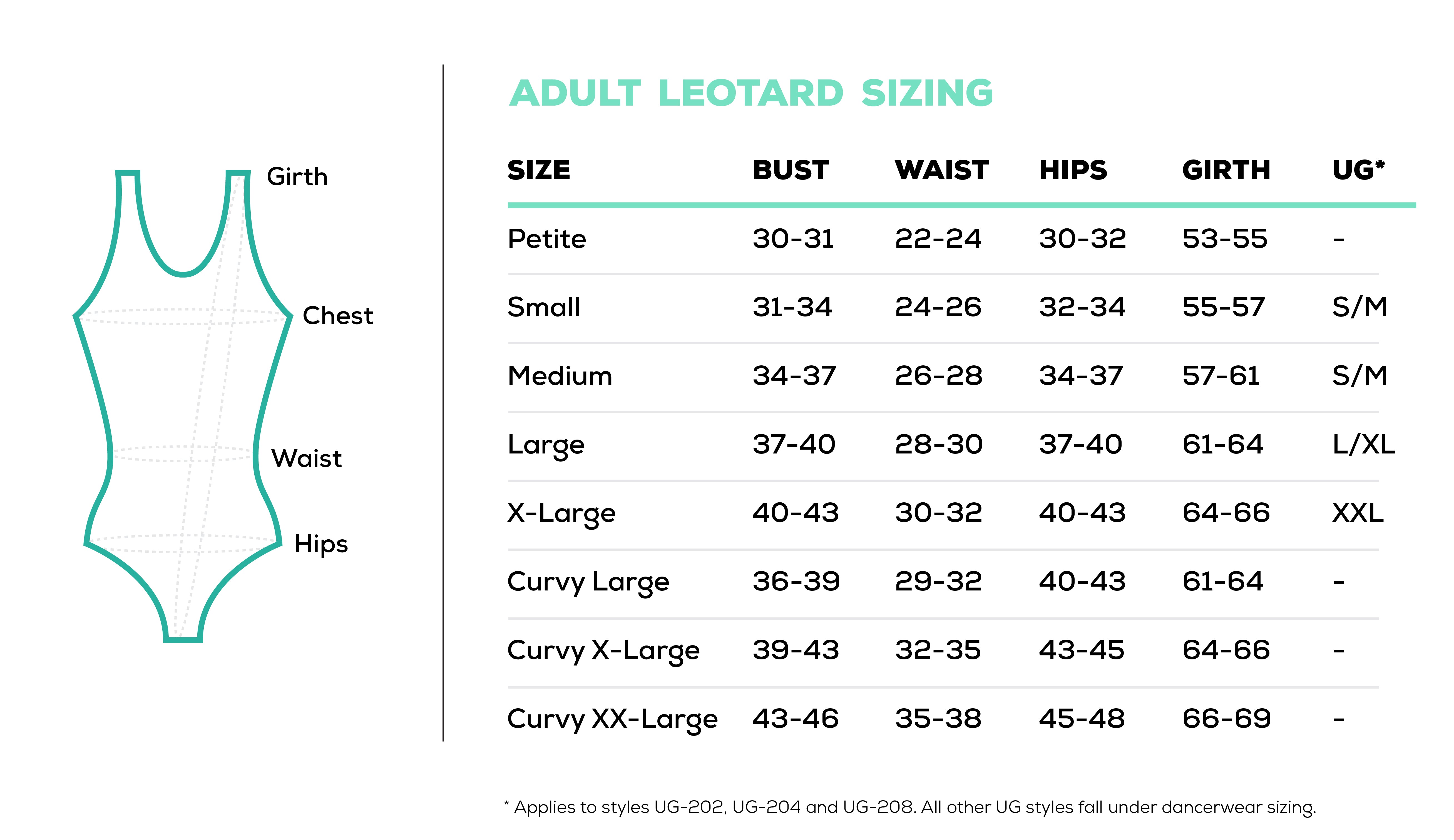 Size Charts Só Dança Partners